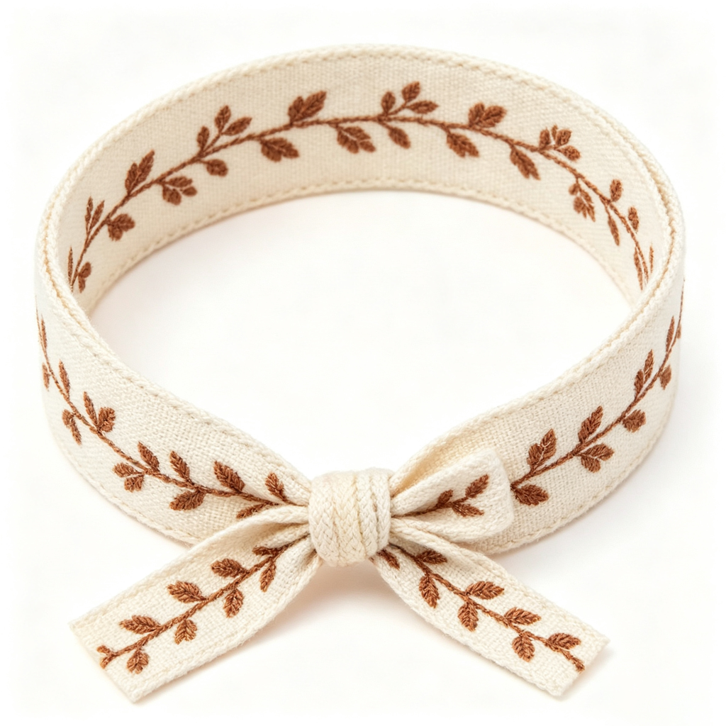 5Pcs Rustic Vine Embroidered Fabric Bow WristbandPrice
