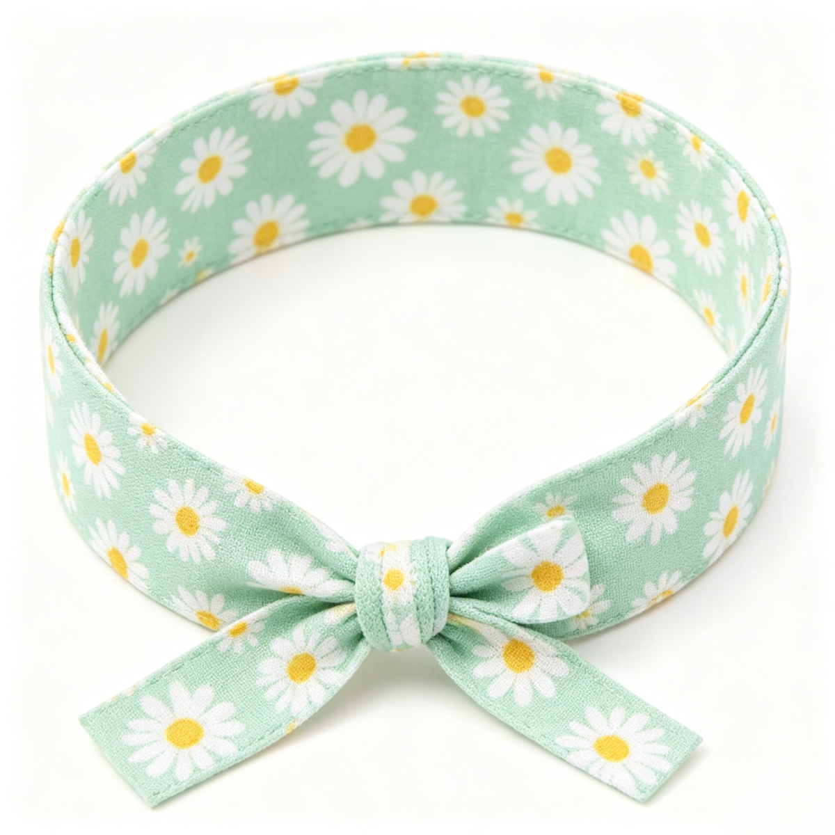 5Pcs Mint Fresh Daisy Fabric Bow Wristband
