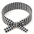 5Pcs Classic Houndstooth Fabric Bow Wristband