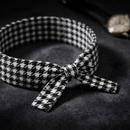 5Pcs Classic Houndstooth Fabric Bow Wristband