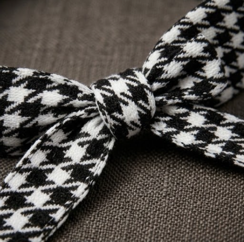 5Pcs Classic Houndstooth Fabric Bow Wristband