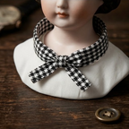 5Pcs Classic Houndstooth Fabric Bow Wristband
