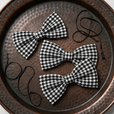 5Pcs Classic Houndstooth Fabric Bow Wristband