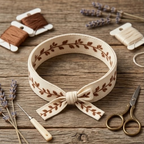 5Pcs Rustic Vine Embroidered Fabric Bow WristbandPrice