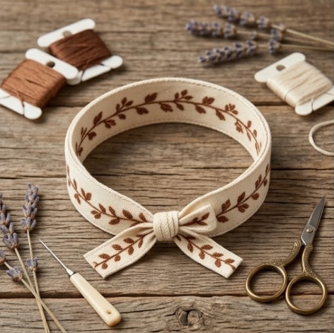 5Pcs Rustic Vine Embroidered Fabric Bow WristbandPrice