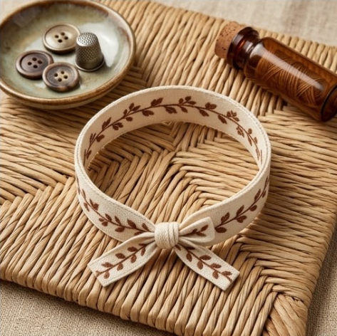 5Pcs Rustic Vine Embroidered Fabric Bow WristbandPrice